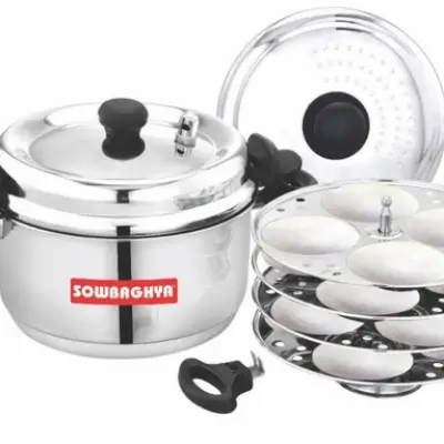 SOWBAGHYA 2 in 1 Strainer cum idly pot 4L