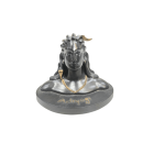 Black bust of Adiyogi Shiva Statue with a golden crescent moon and snake