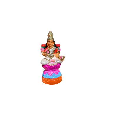 Goddess Lakshmi sitting on a lotus statue