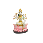 Multi-armed female elephant deity (Vinayaki) Statue sitting cross-legged on a pink lotus flower