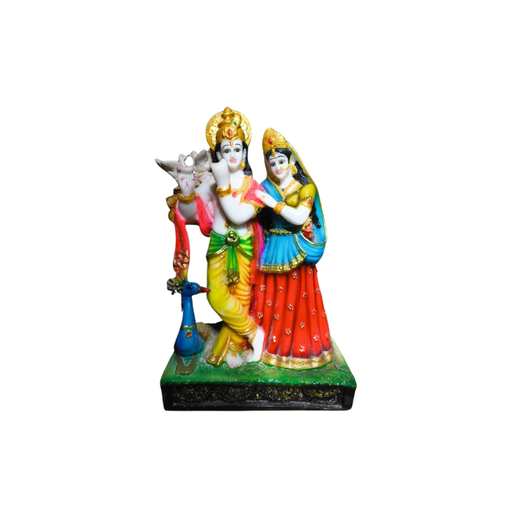 Statue de Radha Krishna with Peacock