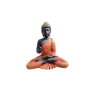 Sitting Buddha statue (black and gold robes)