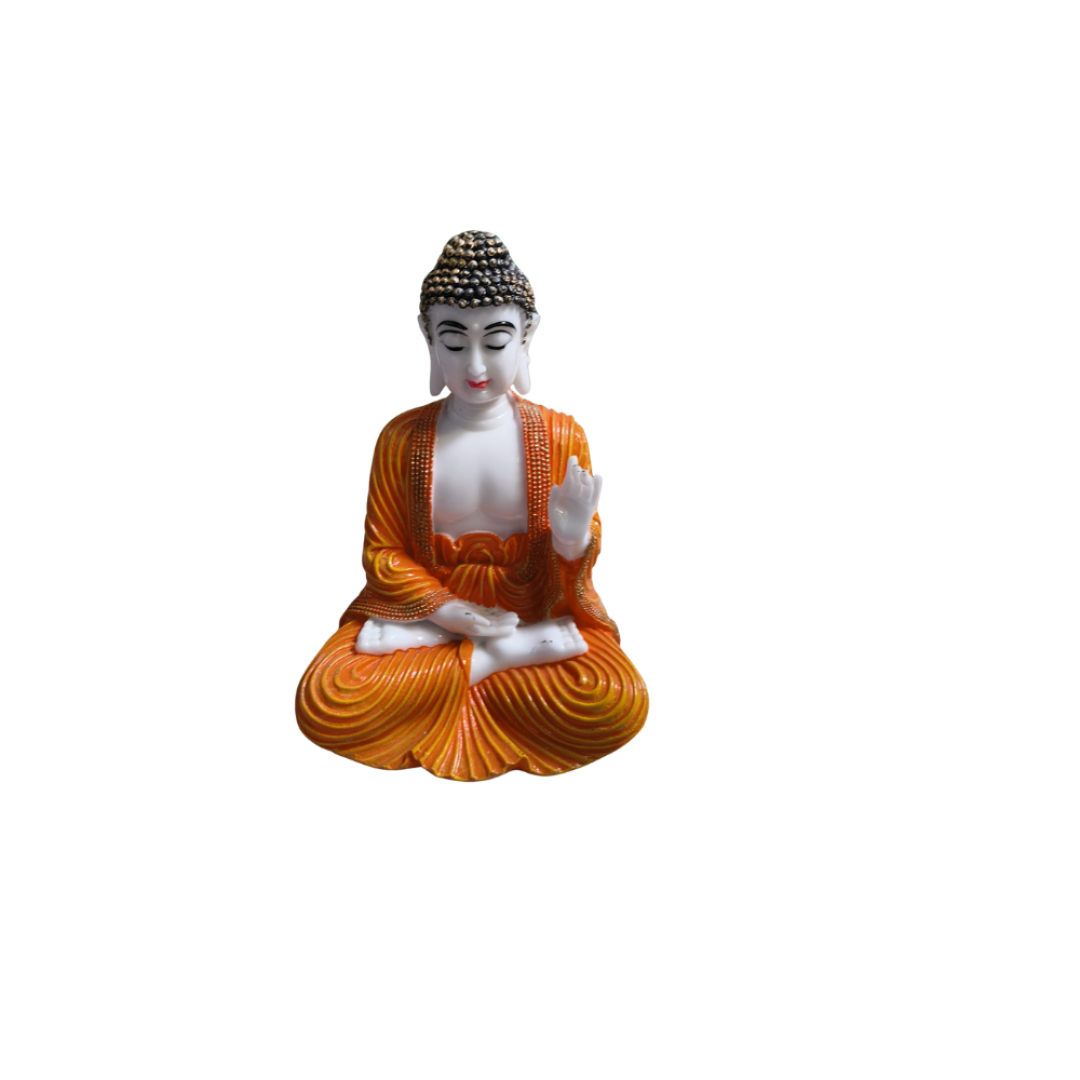 Sitting Buddha  (orange robes) சிலை